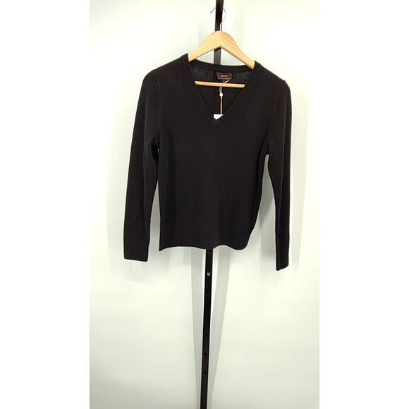 Quince Sweaters - Quince Women Mongolian Cashmere V-Neck Sweater Black S